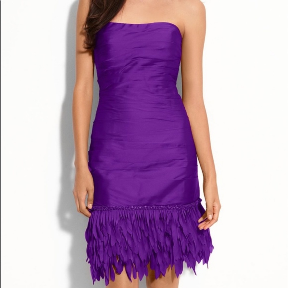 Gorgeous Deep Purple Strapless Cocktail Dress